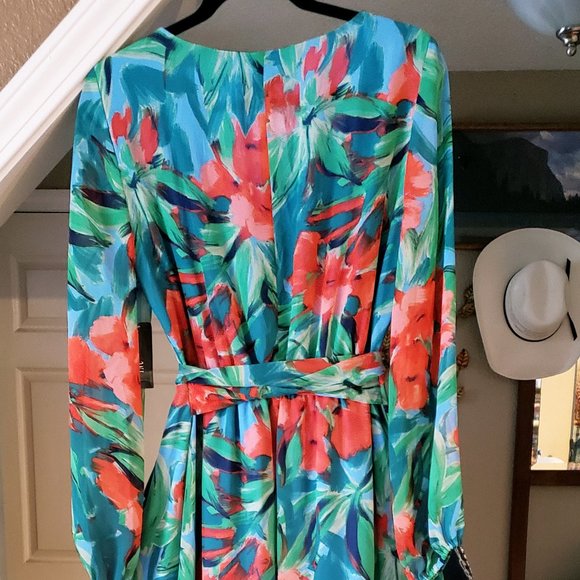 INC INTERNATIONAL CONCEPTS HAWAIIAN TROPICAL PRINT CHIFFON BOHO MAXI DRESS 6 - Picture 12 of 15